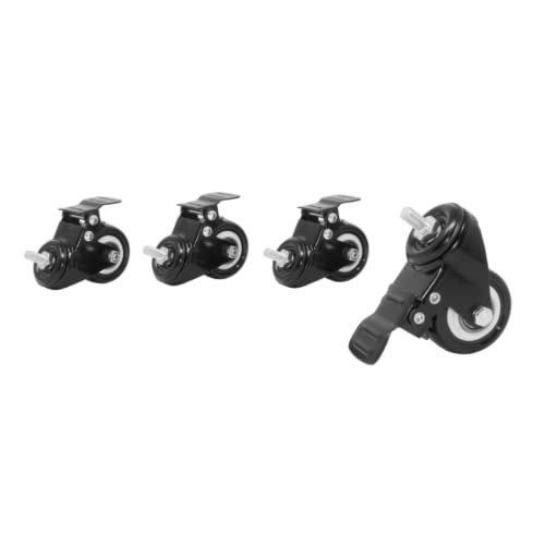 PROGRESSIVE AUTOMATIONS Desk Standing Desk Wheels, Set of 4 Lockable casters for Height Adjustable Electric Desk, Black (DA-11-Black)