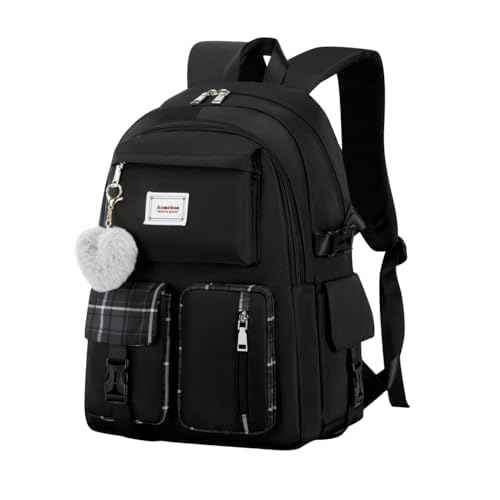 Acmebon Girl Roomy Fashion Laptop Backpack Casual Daily Backpack for Women Black