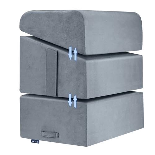 Kayfia Gray Adjustable Foot Rest Under Desk – 6 Height Options, Velvet Cover