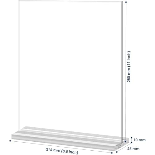 newnewshow 8.5x11 Clear Acrylic Sign Holder, Display Stand, Plastic Card Holder for Business, Office, Retail (2 Pack 8.5x11)