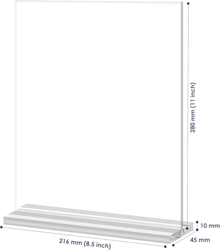 2 Pack 8.5x11 Clear Acrylic Sign Holders Display Stands for Menus & Promotions