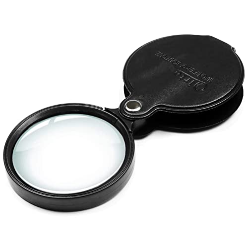 10x Pocket Magnifying Glass for Seniors & Kids, Folding Handheld Lens