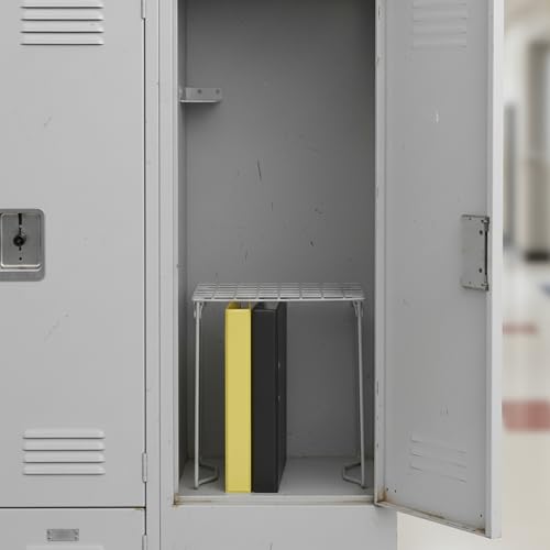 Honey-Can-Do Stackable Steel Wire Locker Shelf, Silver Metal Storage