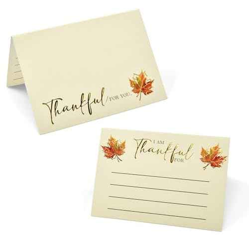 Gift Boutique 100 Thanksgiving Place Cards and Gratitude Cards Fall Harvest Tent Name Cards I Am Thankful For for Dinner Table Setting Autumn Party Decor