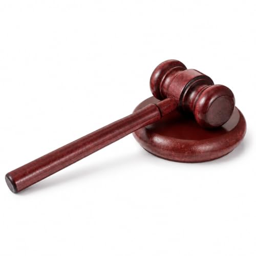 Wooden Judge Gavel and Sound Block Set - Handcrafted Legal Ceremony Tool