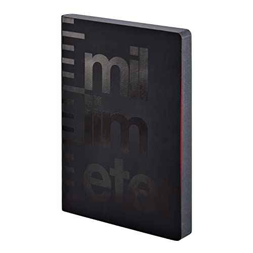 Nuuna Graphic L "Millimeter" Smooth Bonded Leather Notebook - Black