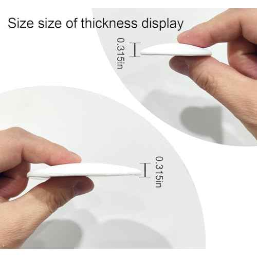 Door Stoppers (6 Pcs) Door Stops Wall Protector. 2" White Silicone Door Bumpers with Strong Thickened Adhesive of Rubber Knob, Round Wall Shield Cushion. Door Knob Wall Protector,Anti-Collision Pad