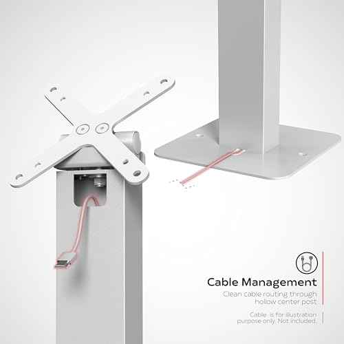 Sleek Rotating Kiosk Stand ? CTA 360-Degrees Rotating Sleek Desk Mount with Universal VESA Mount & Heavy-Duty Steel for Tablets, Holders, Enclosures, and Displays Up to 11 lbs. - White - (ADD-RSDMW)