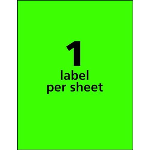 Avery Neon Shipping Labels for Laser Printers, 8-1/2" x 11", 100 Green Labels (5940)