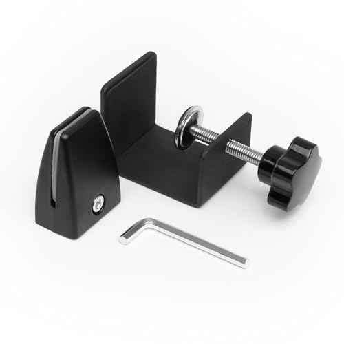 4-Pack Sneeze Guard Clamps for 1/8"" to 1"" Thick Panels, Adjustable Desk Partition Clips, Easy-to-Install Desk Privacy Panel Clips, Ideal for Office and Home Use, Black, 8HY-I0K-JXP340