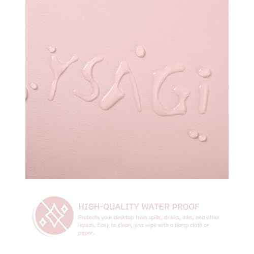 YSAGi Non-Slip Leather Desk Pad, Waterproof Laptop Computer Desk Keyboard Mat, Table Protector Blotter Mat, Large Mouse Pad for Office/Work/Home/Decor(Pink, 23.6" x 13.7")