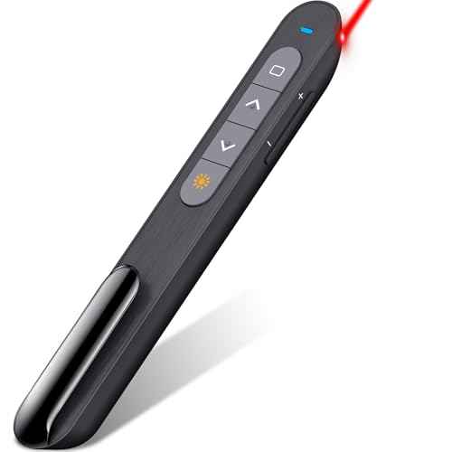 Presentation Clicker Compatible with Bluetooth and RF 2.4GHz Dual Modes Red Light, Wireless Presenter Remote Control for Powerpoint Presentations Pointer Slide Clicker for Mac Computer Powered by AAA