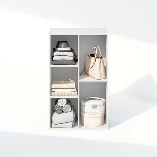 Furinno Reed White 5-Cube Reversible Closet Organizer Shelves