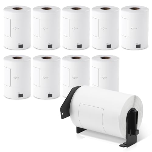 MarkDomain Replace for Brother DK-1241 (4" x 6") Die-Cut Shipping Labels Use with Brother QL-1100NWB QL-1100 Label Printer, (102mm x 152mm) 200 per roll, 10 Rolls (2000 Labels) + 1 Frame