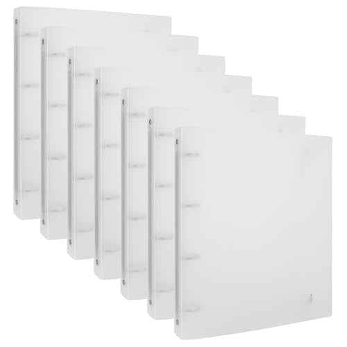 7 PCS A4 4 Ring Binder Cover Clean Transparent Soft PVC for Refillable Notebook Shell withMatte surfaceforStamp & Die Storage Overall Size£¨Folded) 27x32.8x4cm/ 10.6x12.9x1.6inch