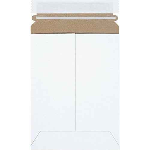 BOX USA Flat Mailer 6" x 8" (Pack of 100) White,Stayflat Mailer Envelope Durable Lightweight Rigid Mailers for Documents, Photos, Artwork, Shipping & Document Storage 6x8