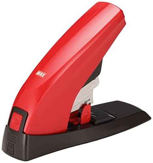 Max HD-11UFL/R Desktop Stapler Bimo 80 Flat 80 Sheets Red