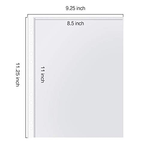 Sheet Protectors, PANDRI 600 Pack Clear Heavy Duty Plastic Page Protectors Sheet Reinforced 11-Hole Fit for 3 Ring Binder Fits Standard 8.5 x 11 Paper, 9.25 x 11.25 Top Loaded, Excluding Acid