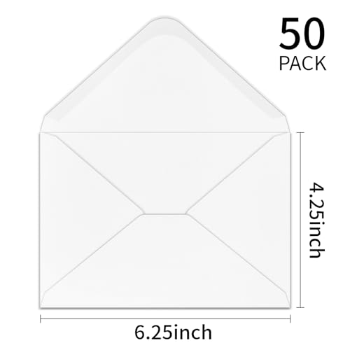 YINUOYOUJIA 50 Pack White 4x6 Envelopes for Invitations & Photos Self Seal