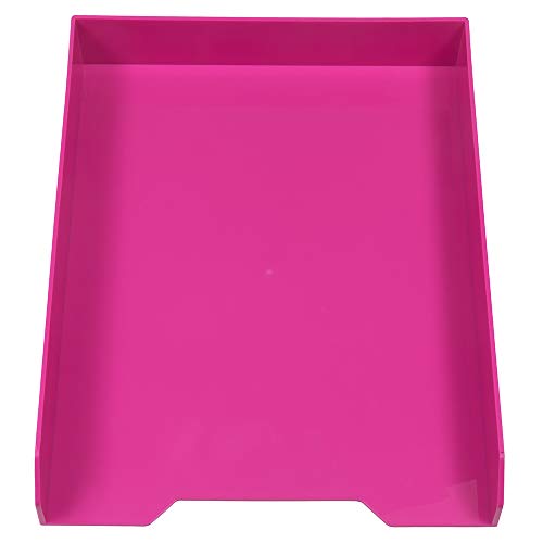 Pink Stackable Paper Trays - Pack of 2 Desktop Document Organizers, Letter Size