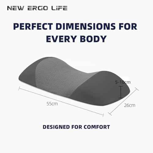 Lumbar Support Pillow, Memory Foam Cushion for Back Pain Relief, Ergonomic Waist Support for Side & Back Sleepers, Removable & Washable Cover, Ideal for Home, Office, and Car (Dark Gray)