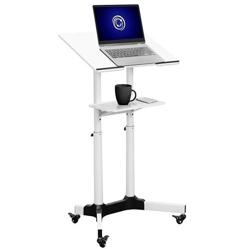 VIVO Height Adjustable Mobile Lectern Podium 40.5–49.3 in, 44 lb