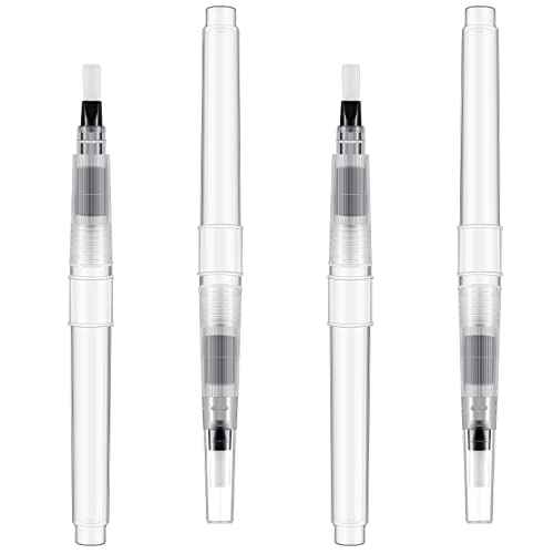 Breling 4 Pieces Pencil Style Envelope Moistener, Stamp Moistener with Nylon Brush Head Mailing Letter Sealer Envelope Licker for Office Classroom, Clear