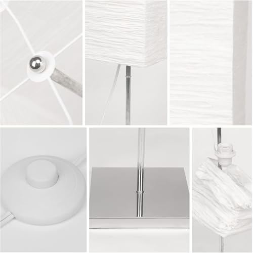 Paper Floor Lamp, Japanese Floor Lamp with Rice Paper Lamp Shade, Corner Paper Lantern Floor Lamp for Bedroom, Office, Living Room Whit No Bulb (Square 2 Pack)