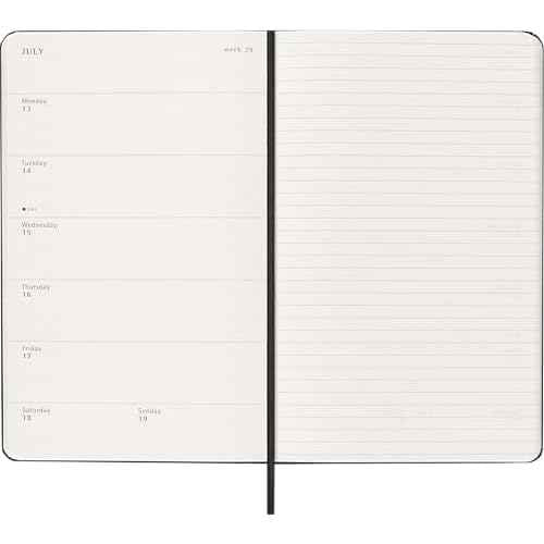 Moleskine Classic 12 Month 2026 Weekly Planner, Hard Cover, Large (5" x 8.25"), Black, 144 pages