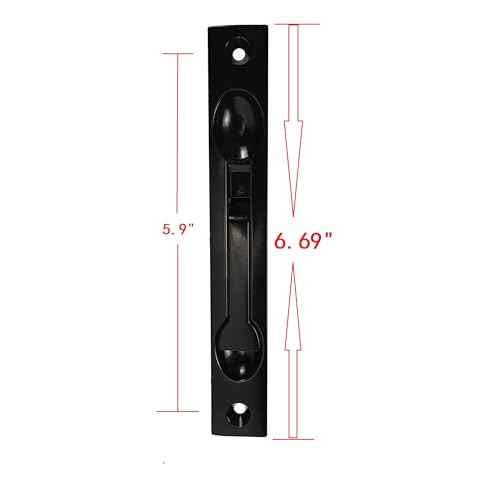 Solid Zinc Alloy Extension Flush Bolt with Rod 12"-Satin Black-Pack of 2