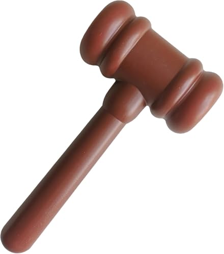 Wooden Judge Gavel Cartoon Style Costume Accessory for Courtroom Role Play & Desk Decor