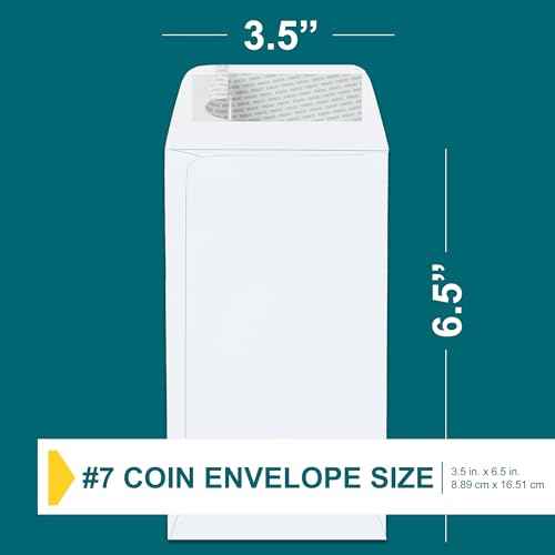 #7 Money Envelopes for Cash - 500 Pack - White Coin Envelopes Self Seal - Cash Envelopes Peel & Seal - Small Envelopes for Money, Credit Cards, Gift Cards, Storage, Small Parts, Seeds - 28 lb Paper