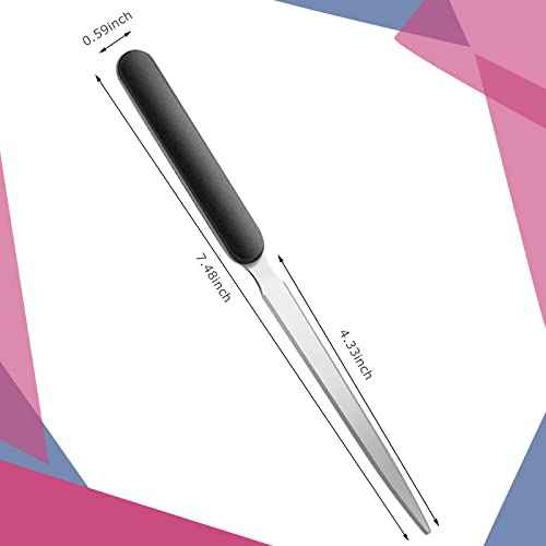 Kosiz Letter Opener Sword Stainless Steel Envelope Openers Slitters Mail Knife Lightweight Letter Knives for Office Home Supplies, 4 Pieces(White, Black, Blue, Red)