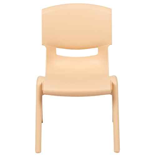 Flash Furniture Whitney 4 Pack Natural Plastic Stackable School Chair with 10.5" Seat Height
