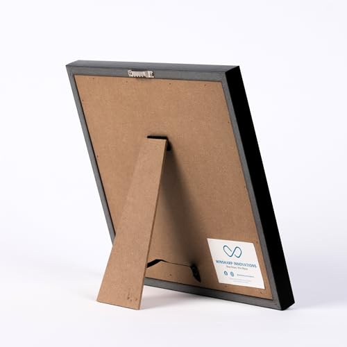 Winsharp All Black Felt Letter Board 10x10 inch with Wooden Frame and Stand