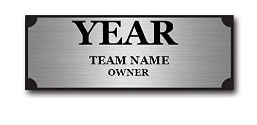 Silver Engraved Name Plate for Trophy & Award - Customizable, 2.46 x 0.88 inches