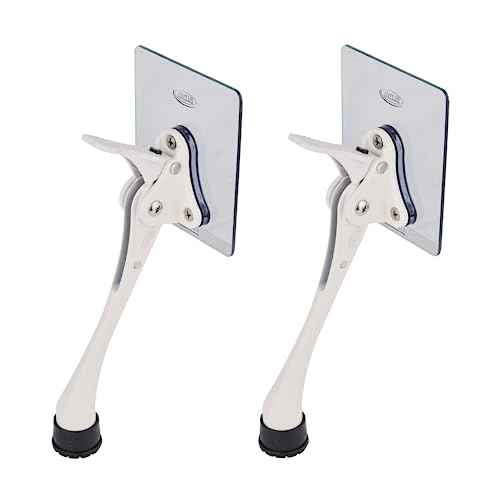 One-Touch Doorstop Adhesive Bracket (White, 6inch x 2pack)