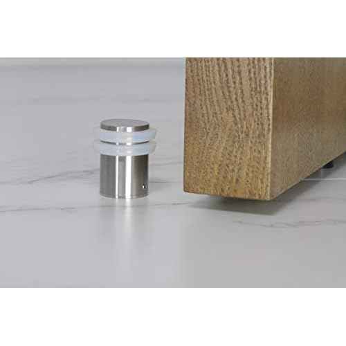 EVI Door Stopper | Stainless Steel Brass Floor Door Stop - Screw Fastening - Heavy Doors - 1.37 x 2.04 Inch Door Stop