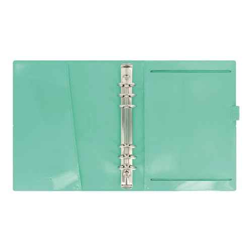 Filofax Domino Patent Organizer, A5 Size, Turquoise - High-Gloss, Contemporary, Six Rings, Week-to-View Calendar Diary, Multilingual, 2025 (C022515-25)