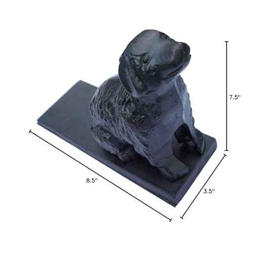Lulu Decor, Cast Iron Dog Door Stopper, Doorstops Weight 5 Lbs (Black)