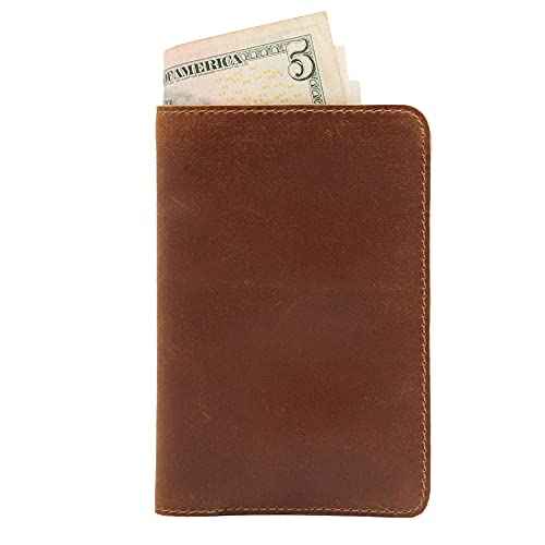 Leather field notes wallet cover for memo ? pocket sized notebook, fits 3.5¡± x 5.5¡± notebooks, separate pocket for cash, real top grain leather, multiple pockets for extra functionality and pen loop