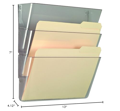 Officemate Wall Files, Letter/A4 Size, Clear, 3 Pack (21424)