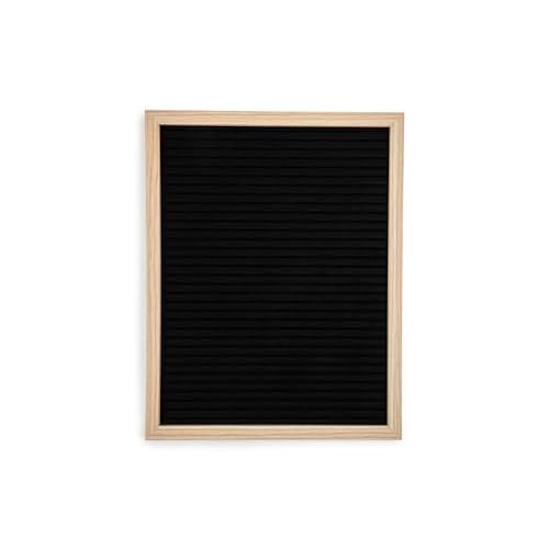 Core Home Felt Letter Board with Vintage Frame and Stand - Includes 128 Letters, Numbers, and Symbols - 11" x 14" - Black