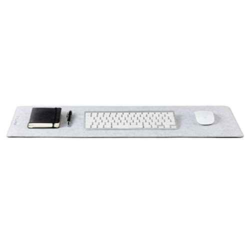 Premium Felt Desk Mat | Small 12" x 27.5" | Multifunctional Desk Pad for Home Office | Light Gray