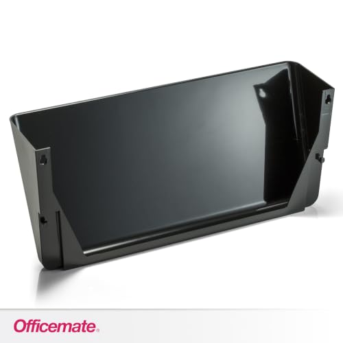 Officemate Legal-Size Wall File Organizer Pack of 1 Black Wall Mountable Document Holder