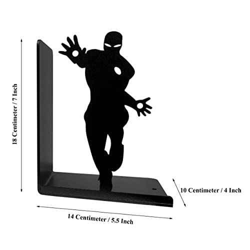 Superhero Bookends | Decorative Bookends for Shelves | Non-Skid Book Holders for Shelves, Table | Unique Home/Office Decor | Heavy Bookends| Metal Book Ends| 7x5.5x4 Inches Each