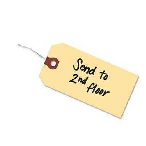 Avery Shipping Tags with Wire, 11.5 pt. Stock, 6-1/4" x 3-1/8", 1,000 Manila Hang Tags (12608)