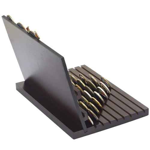 PiaoHao Challenge Coin Display Stand Military Coin Holder Wooden Rack Holds 80 Coins