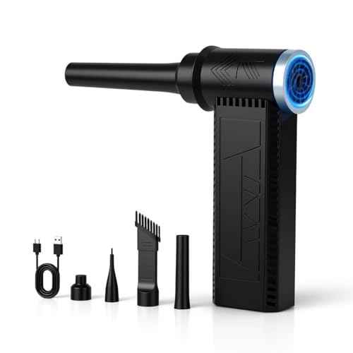 Electric Compressed Air Duster -120000RPM Super Power Cordless Air Duster, Rechargeable Brushless Motor Durable Blower, 4-Gear Adjustable Dust Blower for Computer,PC,Keyboard Charging