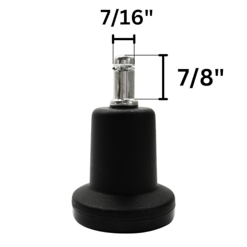Caster Chair Company Chromcraft Replacement Bell-Shaped Rolling Caster Castor Chair Wheels Stationary Converter Glides (Set of 4)